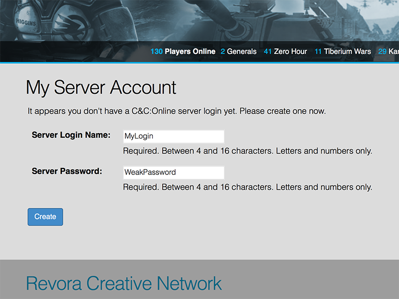 Create your Server Login